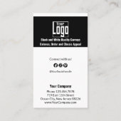 Carte De Référencement Services minimaux en noir et blanc QR Code B2B (Dos)