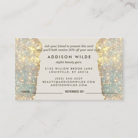 Carte De Référencement Signature holographique Script moderne Parties sci (Dos)