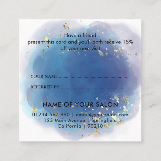 Carte De Référencement Signature holographique Script moderne Parties sci (Dos)