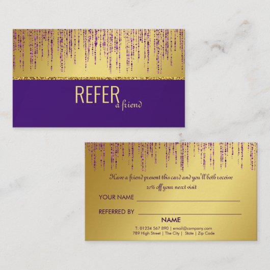 Carte De Référencement Signature holographique Script Parties scintillant (Devant / Derrière)