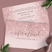 Carte De Référencement Signature Script Blush Parties scintillant rose mo