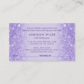 Carte De Référencement Signature Script Parties scintillant violet modern (Dos)