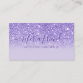Carte De Référencement Signature Script Parties scintillant violet modern (Devant)