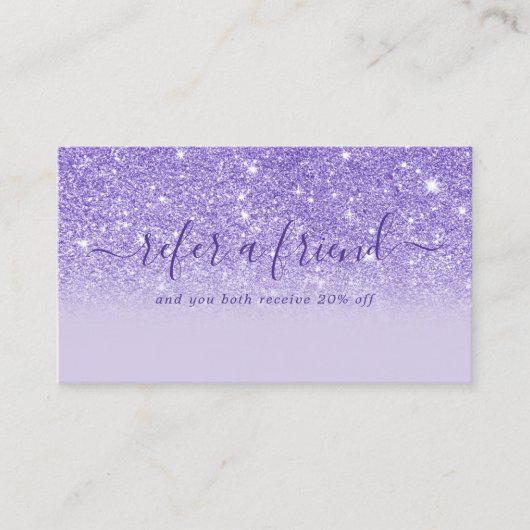 Carte De Référencement Signature Script Parties scintillant violet modern (Devant)
