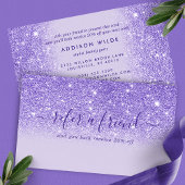 Carte De Référencement Signature Script Parties scintillant violet modern