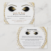 Carte De Référencement Silver Gold Glam Lashes à un ami Afcare (Devant / Derrière)