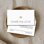 Carte De Référencement Simple Elegant Black White Gold Heart