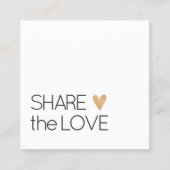 Carte De Référencement Simple Elegant Black White Gold Heart (Devant)