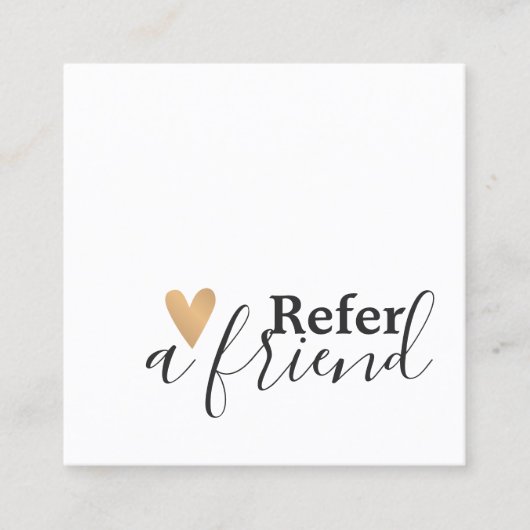 Carte De Référencement Simple Elegant Black White Gold Heart (Devant)