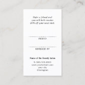 Carte De Référencement Simple Elegant Faux Gold Black Salon (Dos)