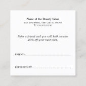 Carte De Référencement Simple Elegant Faux Silver Beauté (Dos)