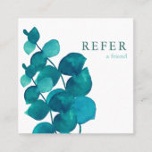 Carte De Référencement Simple Élégant Floral de Eucalyptus Fidélité (Devant)