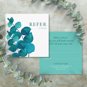Carte De Référencement Simple Élégant Floral de Eucalyptus Fidélité