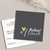 Carte De Référencement Simple Elegant Grey White Faux Gold Heart