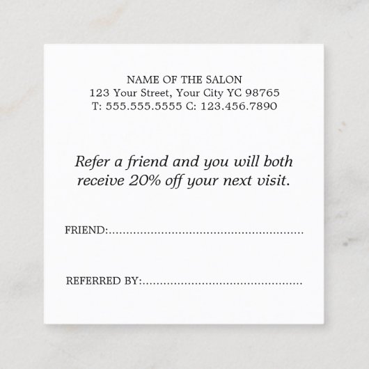 Carte De Référencement Simple Elegant Grey White Faux Gold Heart (Dos)