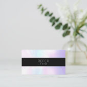 Carte De Référencement Simple Élégant Iridescent (Debout devant)