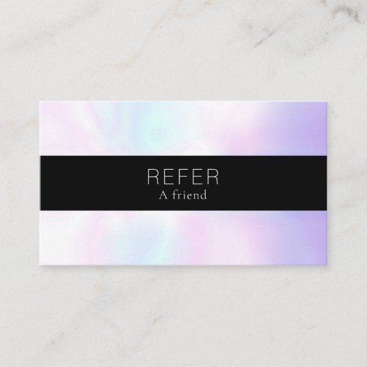 Carte De Référencement Simple Élégant Iridescent (Devant)