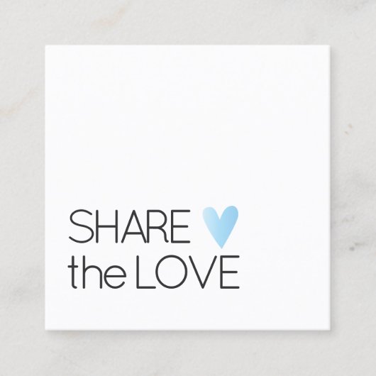 Carte De Référencement Simple Elegant Noir Blanc Coeur Bleu (Devant)