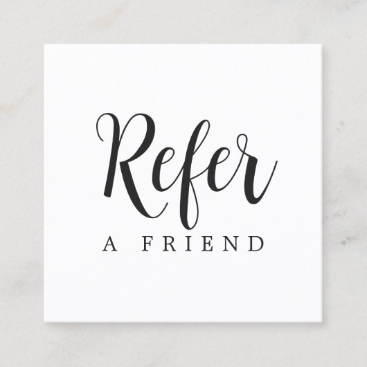 Carte De Référencement Simple élégant noir et blanc (Devant)