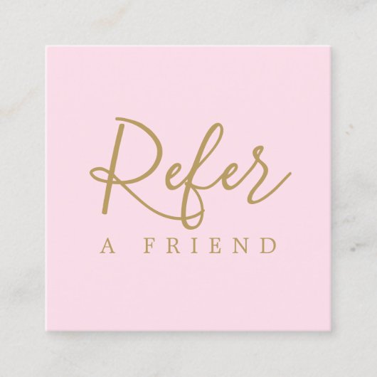 Carte De Référencement Simple Elegant Rose pâle Or (Devant)