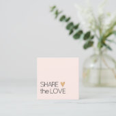 Carte De Référencement Simple Elegant Rose White Gold Heart (Debout devant)