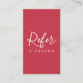 Carte De Référencement Simple Élégant Salon Rouge et Blanc (Devant)