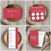 Carte De Référencement Simple Élégant Salon Rouge et Blanc