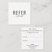 Carte De Référencement Simple Élégant Script Blanc (Devant / Derrière)
