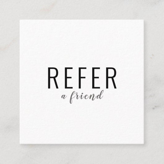 Carte De Référencement Simple Élégant Script Blanc (Devant)