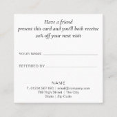 Carte De Référencement Simple et élégant (Dos)