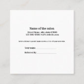 Carte De Référencement simple et minimal ajouter votre nom magasin salon  (Dos)