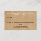 Carte De Référencement Simple Kraft Rustique Moderne (Dos)