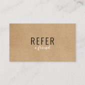 Carte De Référencement Simple Kraft Rustique Moderne (Devant)