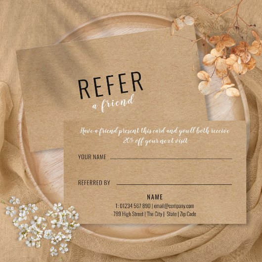 Carte De Référencement Simple Kraft Rustique Moderne