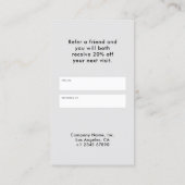 Carte De Référencement Simple minimaliste moderne (Dos)