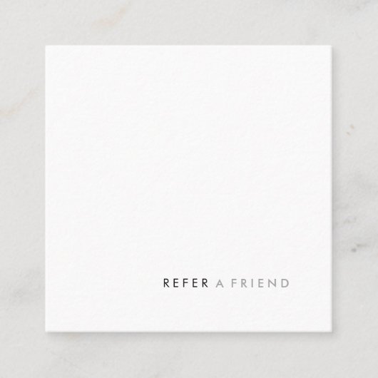 Carte De Référencement Simple moderne blanc recommander un ami (Devant)