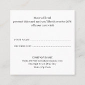 Carte De Référencement Simple moderne noir et blanc (Dos)