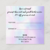 Carte De Référencement Simple Moderne Professionnel Iridescent (Dos)