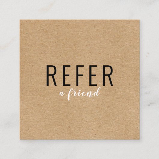 Carte De Référencement Simple Moderne Professionnelle Kraft Rustique (Devant)