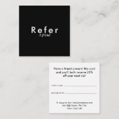 Carte De Référencement Simple noir et blanc (Devant / Derrière)