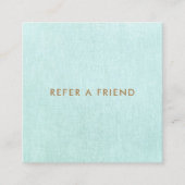 Carte De Référencement Simple recommandation client Aqua Blue Linen (Devant)