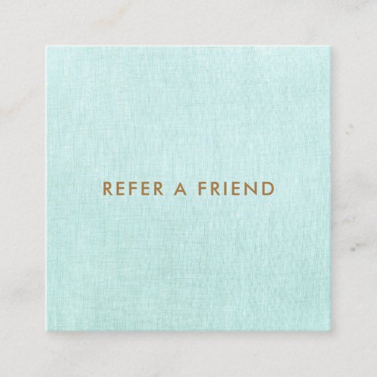 Carte De Référencement Simple recommandation client Aqua Blue Linen (Devant)