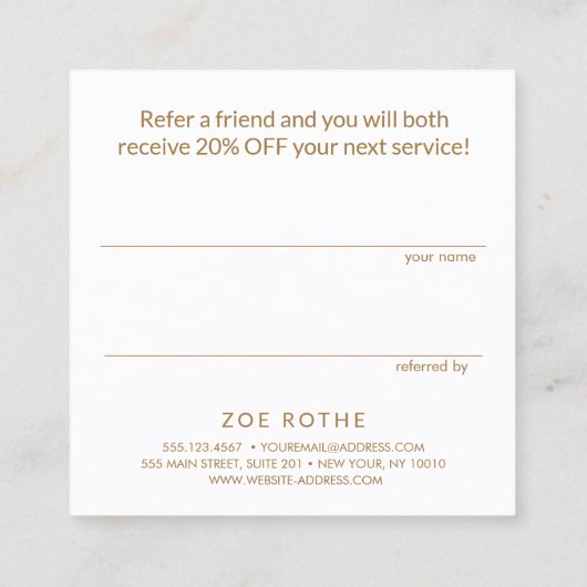 Carte De Référencement Simple recommandation client Aqua Blue Linen (Dos)