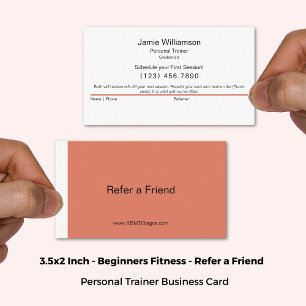 Carte De Référencement Simple recommander un ami brûlé orange et blanc