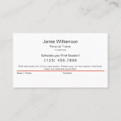 Carte De Référencement Simple recommander un ami brûlé orange et blanc (Dos)