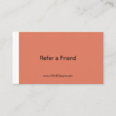 Carte De Référencement Simple recommander un ami brûlé orange et blanc (Devant)