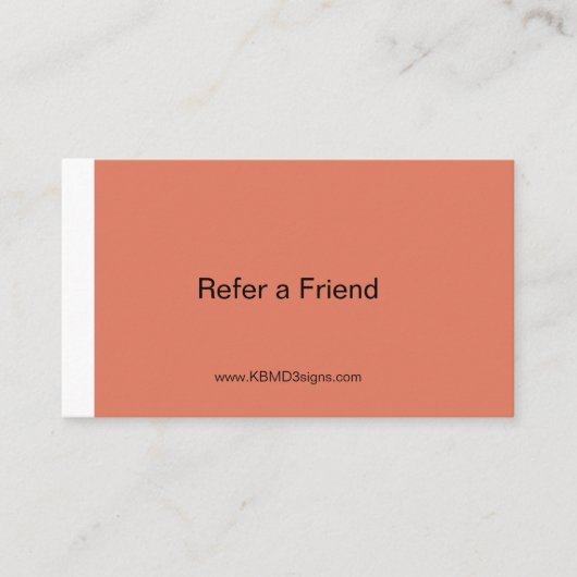 Carte De Référencement Simple recommander un ami brûlé orange et blanc (Devant)