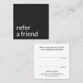 Carte De Référencement Simple renvoi client noir (Devant / Derrière)