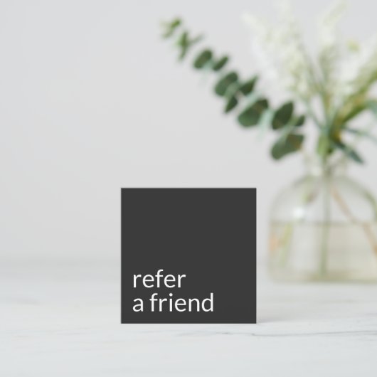 Carte De Référencement Simple renvoi client noir (Debout devant)