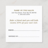 Carte De Référencement Simple Rose Pâle Élégant Or Antique  (Dos)